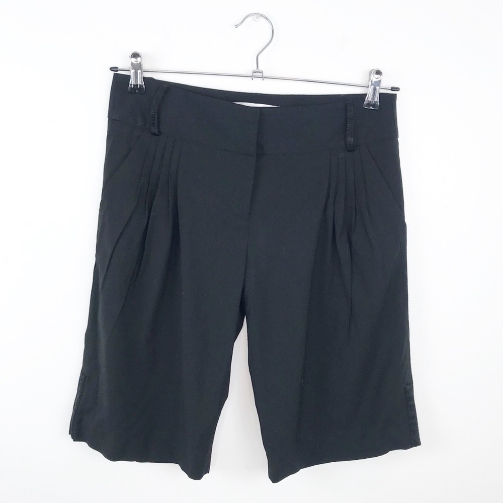 DVF black pleated Bermuda shorts